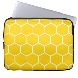 Gelbes Bienenwabenmuster Laptopschutzhülle