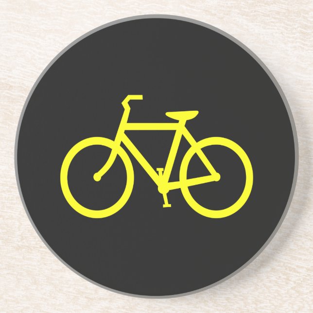 Gelbes Bike Getränkeuntersetzer (Vorne)