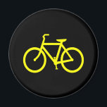 Gelbes Bike Magnet<br><div class="desc">Einfaches Radsymbol in schwarz und gelb. Wenn Sie eine Textnachricht hinzufügen möchten,  versuchen Sie den Code FFFF00 für den Farbwert.</div>