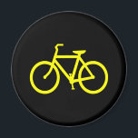 Gelbes Bike Magnet<br><div class="desc">Einfaches Radsymbol in schwarz und gelb. Wenn Sie eine Textnachricht hinzufügen möchten,  versuchen Sie den Code FFFF00 für den Farbwert.</div>