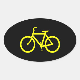 Gelbes Bike Ovaler Aufkleber