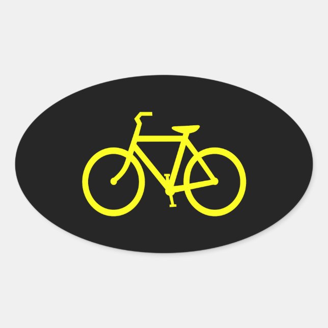 Gelbes Bike Ovaler Aufkleber (Vorderseite)