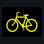 Gelbes Bike Poster<br><div class="desc">Einfaches Radsymbol in schwarz und gelb. Wenn Sie eine Textnachricht hinzufügen möchten,  versuchen Sie den Code FFFF00 für den Farbwert.</div>