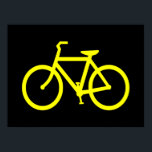 Gelbes Bike Poster<br><div class="desc">Einfaches Radsymbol in schwarz und gelb. Wenn Sie eine Textnachricht hinzufügen möchten,  versuchen Sie den Code FFFF00 für den Farbwert.</div>
