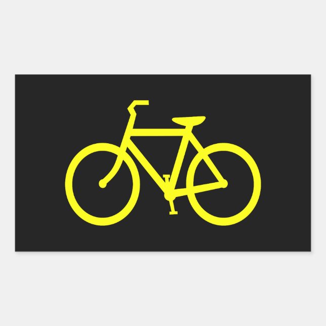Gelbes Bike Rechteckiger Aufkleber (Vorderseite)