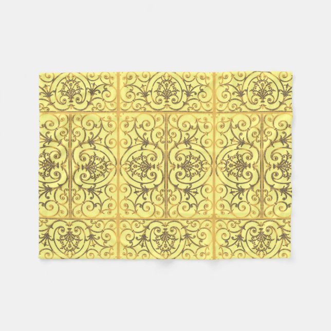 Gelbes Bildlaufmuster Fleecedecke (Vorderseite (Horizontal))