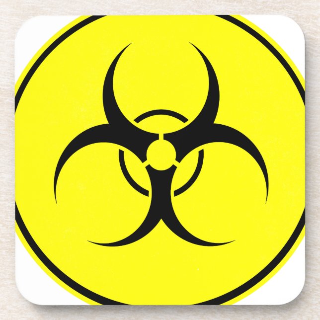 Gelbes Bio-Hazard-Logo Untersetzer (Vorderseite)