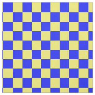 Gelbes blau gekreuztes Blockdruckmuster Stoff