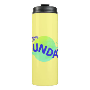 Gelbes Blau Keine Grenzen nur Funday Thermal Tumbl Thermosbecher