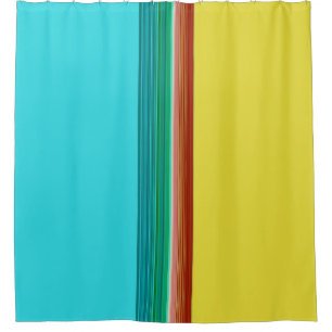 Gelbes blaues Multicolor-Streifenmuster Duschvorhang
