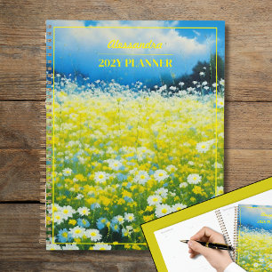 Gelbes blaues Wildblume Planer