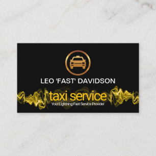 Gelbes Blitzpuls Gold Taxifahrer Visitenkarte
