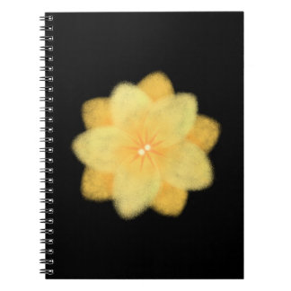 Gelbes Blumen-Spiralnotizbuch – Elegant Notizblock
