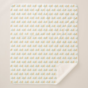 Gelbes Blumendesign Sherpadecke