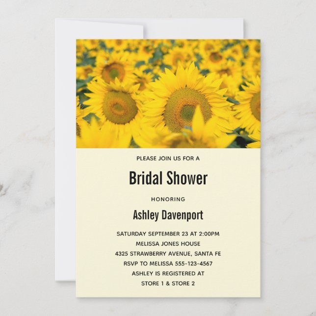 Gelbes Blumenfeld Einladung (Vorderseite)