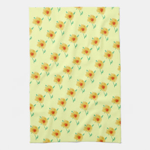 Gelbes Blumenhandtuch Küchentuch
