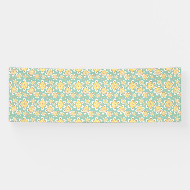 Gelbes Blumenmuster Banner (Horizontal)