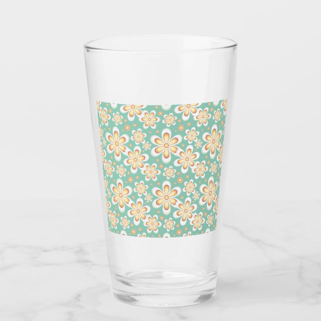 Gelbes Blumenmuster Glas (Vorderseite)