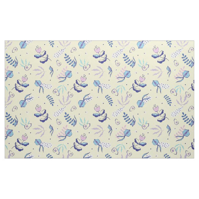 Gelbes Blumenmuster-Stoff- und Nähmuster Stoff (Yard (91,4 cm))