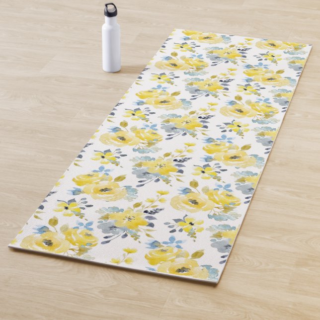 Gelbes Blumenmuster Yogamatte (Beispiel)