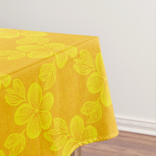 gelbes Blumenrastermuster Tischdecke (Beispiel)