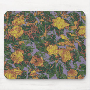 Gelbes Blumentarnungsmuster Mousepad