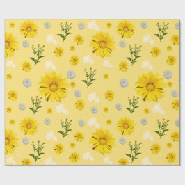 Gelbes Blumenverpackungspapier Geschenkpapier