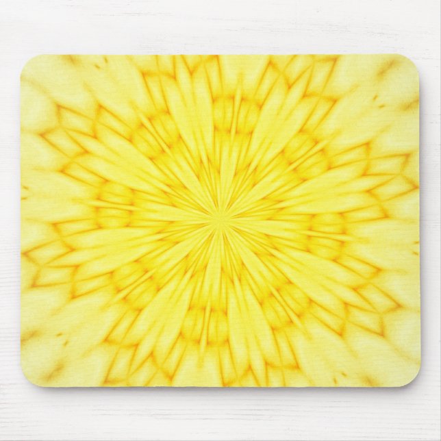 Gelbes Blüten-Fraktal Mousepad (Vorne)