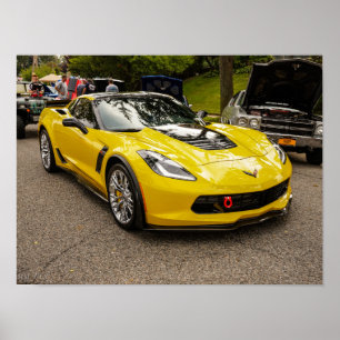 Gelbes C7 z07 Paket Chevrolet Corvette Poster