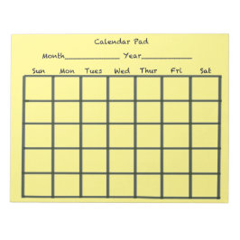 Gelbes Calendar Pad Notizblock