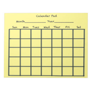Gelbes Calendar Pad Notizblock