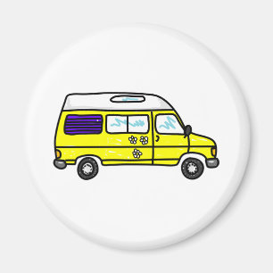 Gelbes Campervan Magnet