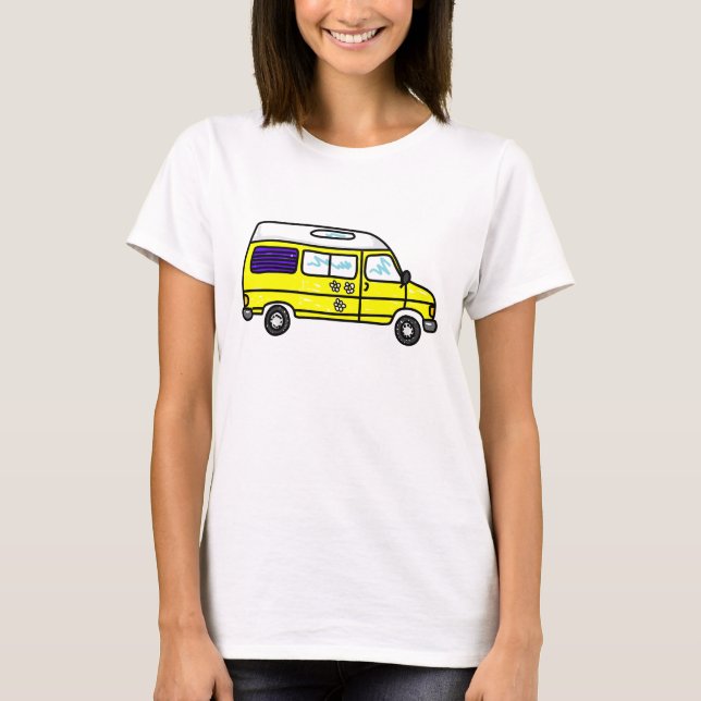 Gelbes Campervan T-Shirt (Vorderseite)