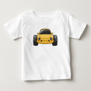 Gelbes Cartoon-Auto  Baby T-shirt