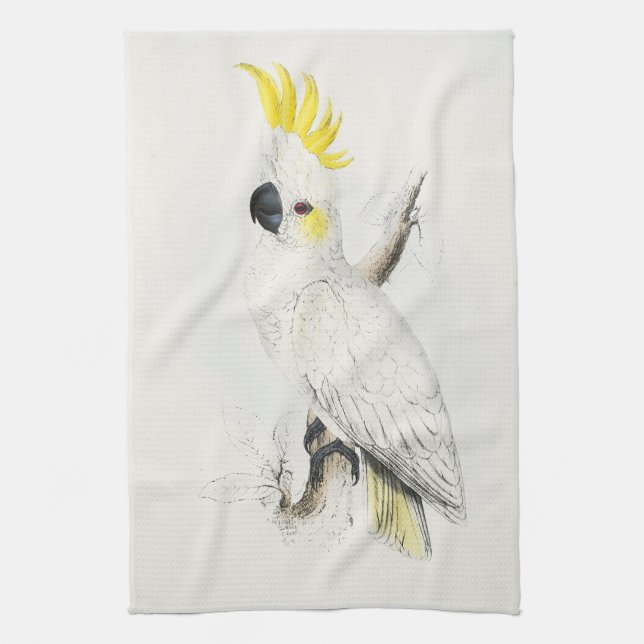 Gelbes Cockatoo-Geschirrtuch mit Haube Geschirrtuch (Vertikal)