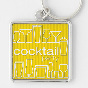 Gelbes Cocktail-Party Schlüsselanhänger