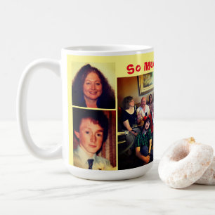 Gelbes Collage aus Liebe Kaffeeproduktion Tasse