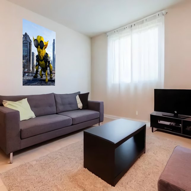 Gelbes Cyberpunk-Alien | Art der AI Poster (Von Creator hochgeladen)