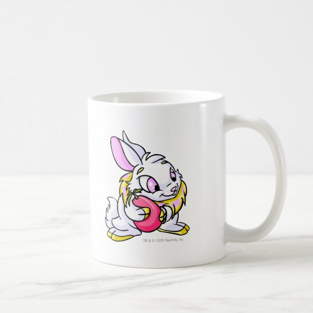 Gelbes Cybunny, das Negg umarmt Kaffeetasse (Rechts)