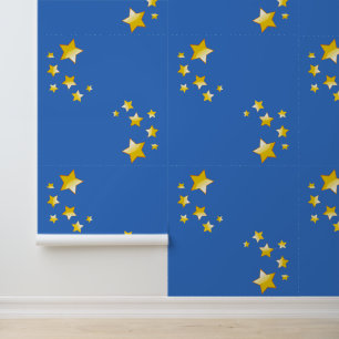 Gelbes Design mit fünfzackigen Sternen Tapete