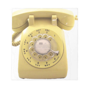 Gelbes Drehtelefon Notizblock