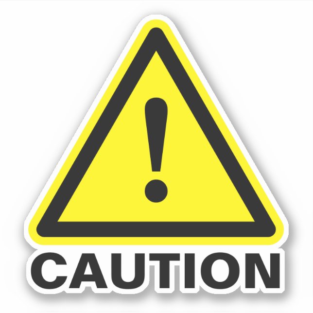 Gelbes Dreieck-Warnschild Vinyl-Aufkleber Aufkleber (Vorderseite)