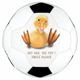 Gelbes Duckingwinkeln - Fußball-Ball lächeln Fußball