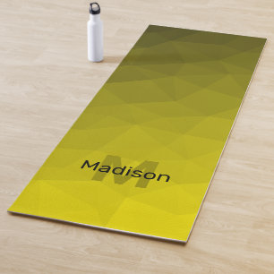 Gelbes dunkles geometrisches Maschen-Ombre-Muster  Yogamatte