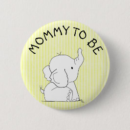 Gelbes Elefant-Baby-Duschen-Button Button