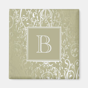 Gelbes Elegant-Monogram-Magnet Geblüht Magnet