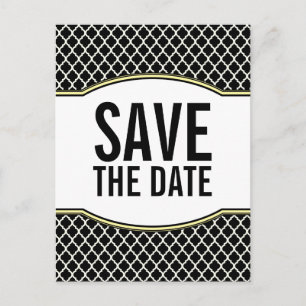 Gelbes Elegantes Quartieren Save the Date Postkart Ankündigungspostkarte