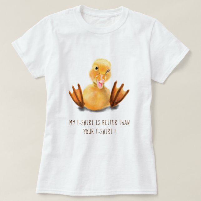 Gelbes Enkeln Spielerisch Wink Funny Text T - Shir T-Shirt (Design vorne)