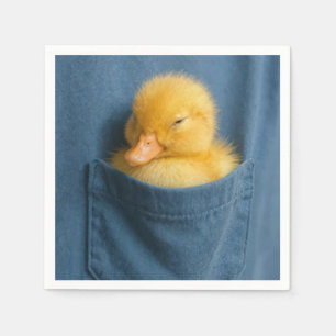 Gelbes Entlein in der T-Shirt-Tasche Serviette