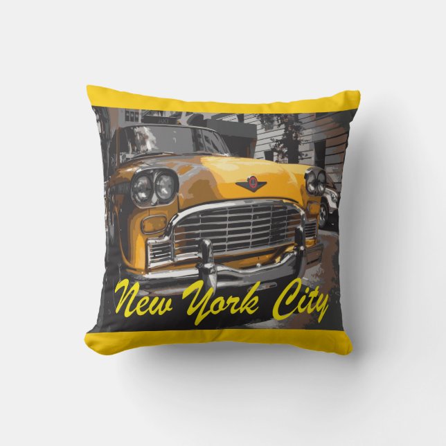 Gelbes Fahrerhaus New York Kissen (Vorderseite)